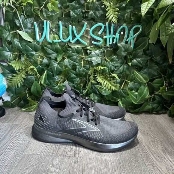 Brooks Levitate StealthFit 5 Black Ebony Grey Mens Black Size 12 Running Shoes